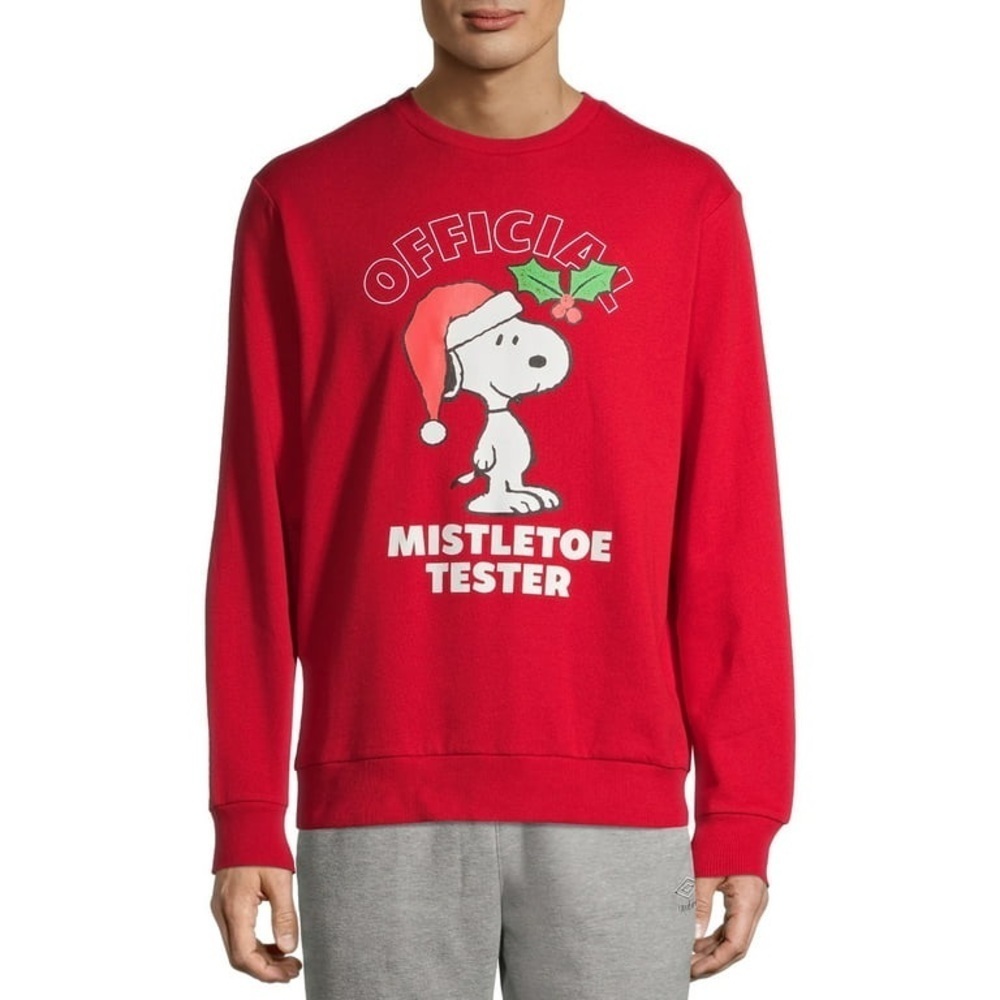 Peanuts Snoopy Official Mistletoe Tester Christmas Sweatshirt Sz Large NWT